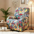 Stretch Kids Recliner Cover 4-Pieces Recliner Chair Slipcovers Printed Polyester