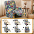 Stretch Kids Recliner Cover 4-Pieces Recliner Chair Slipcovers Printed Polyester