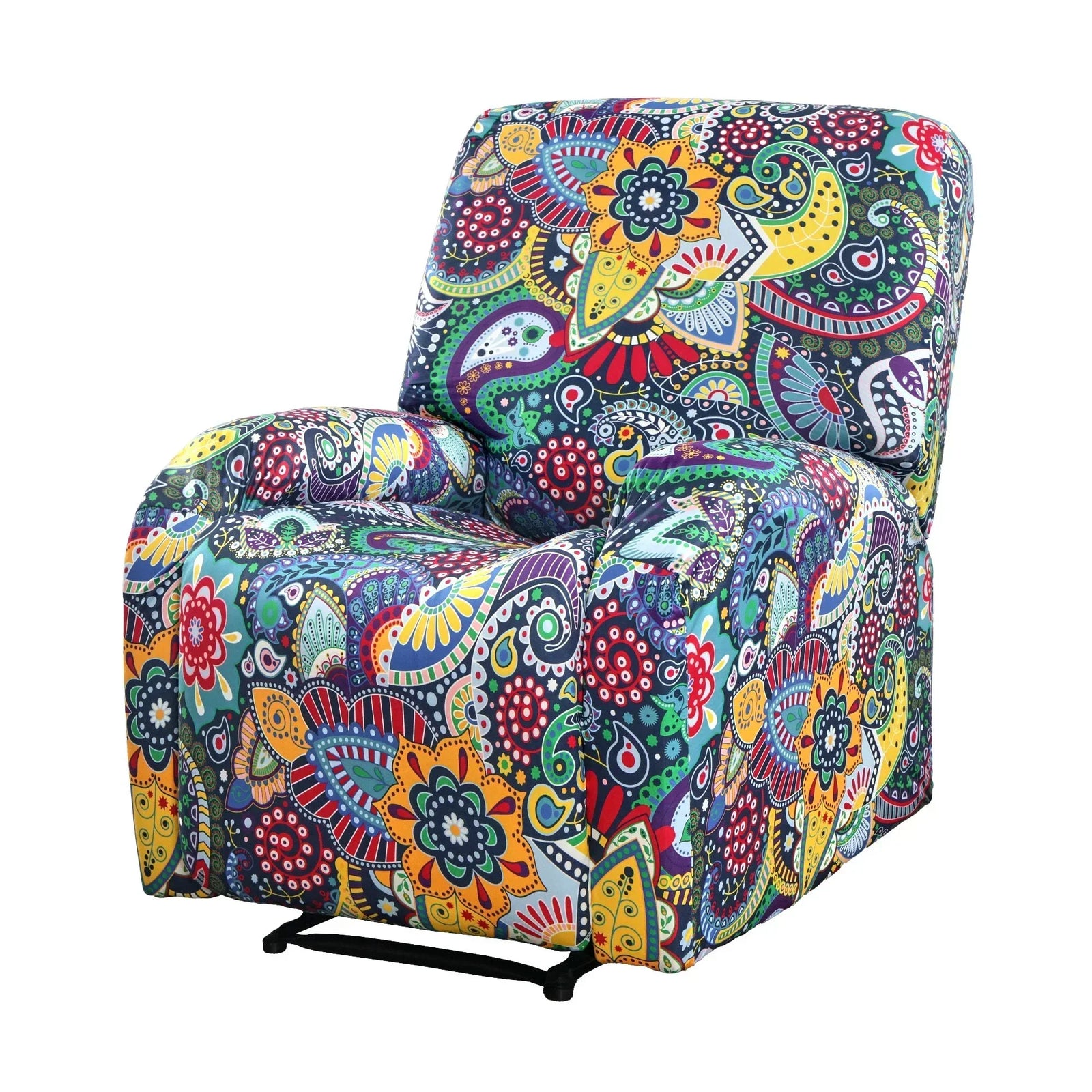 Stretch Kids Recliner Cover 4-Pieces Recliner Chair Slipcovers Printed Polyester