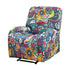 Stretch Kids Recliner Cover 4-Pieces Recliner Chair Slipcovers Printed Polyester