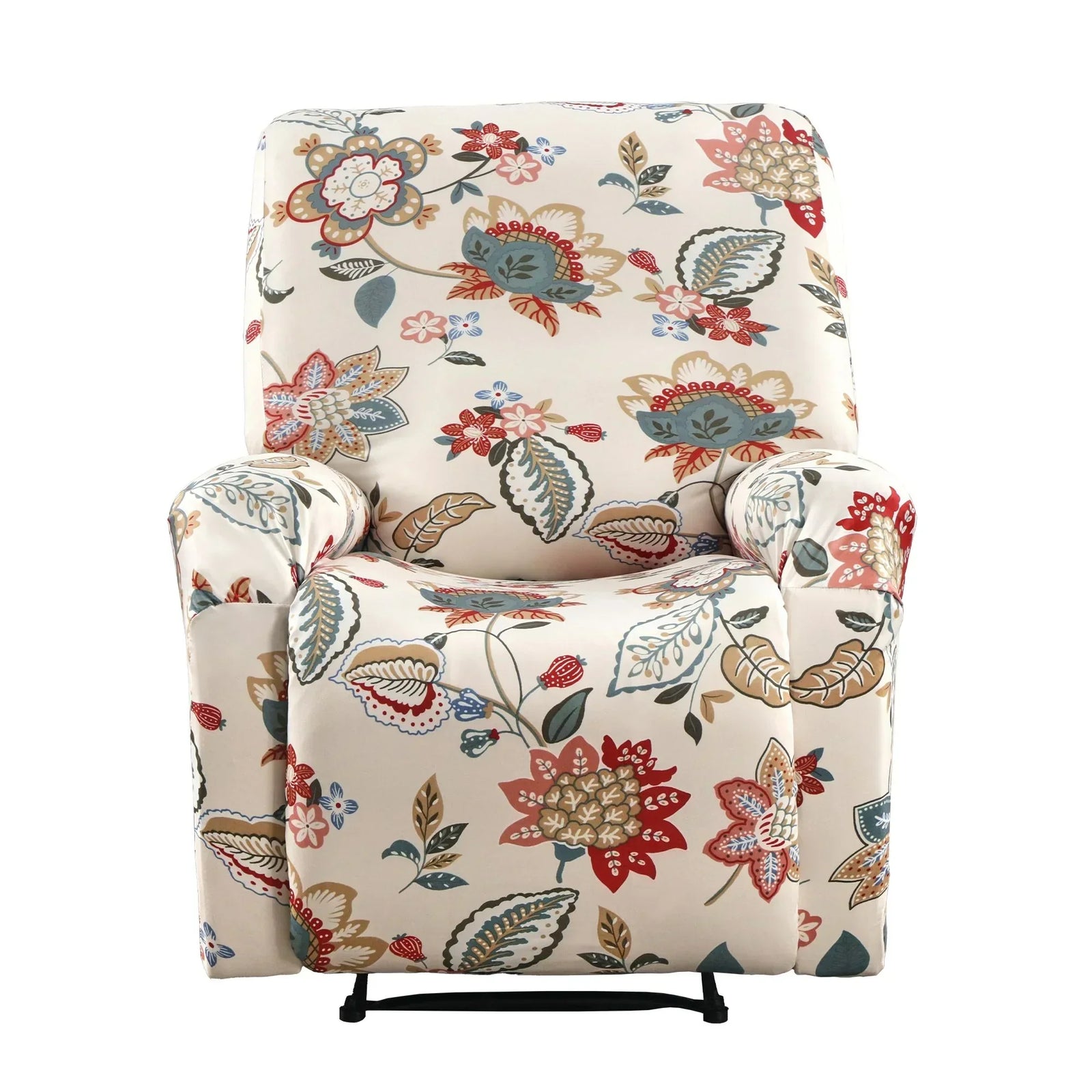 Stretch Kids Recliner Cover 4-Pieces Recliner Chair Slipcovers Printed Polyester