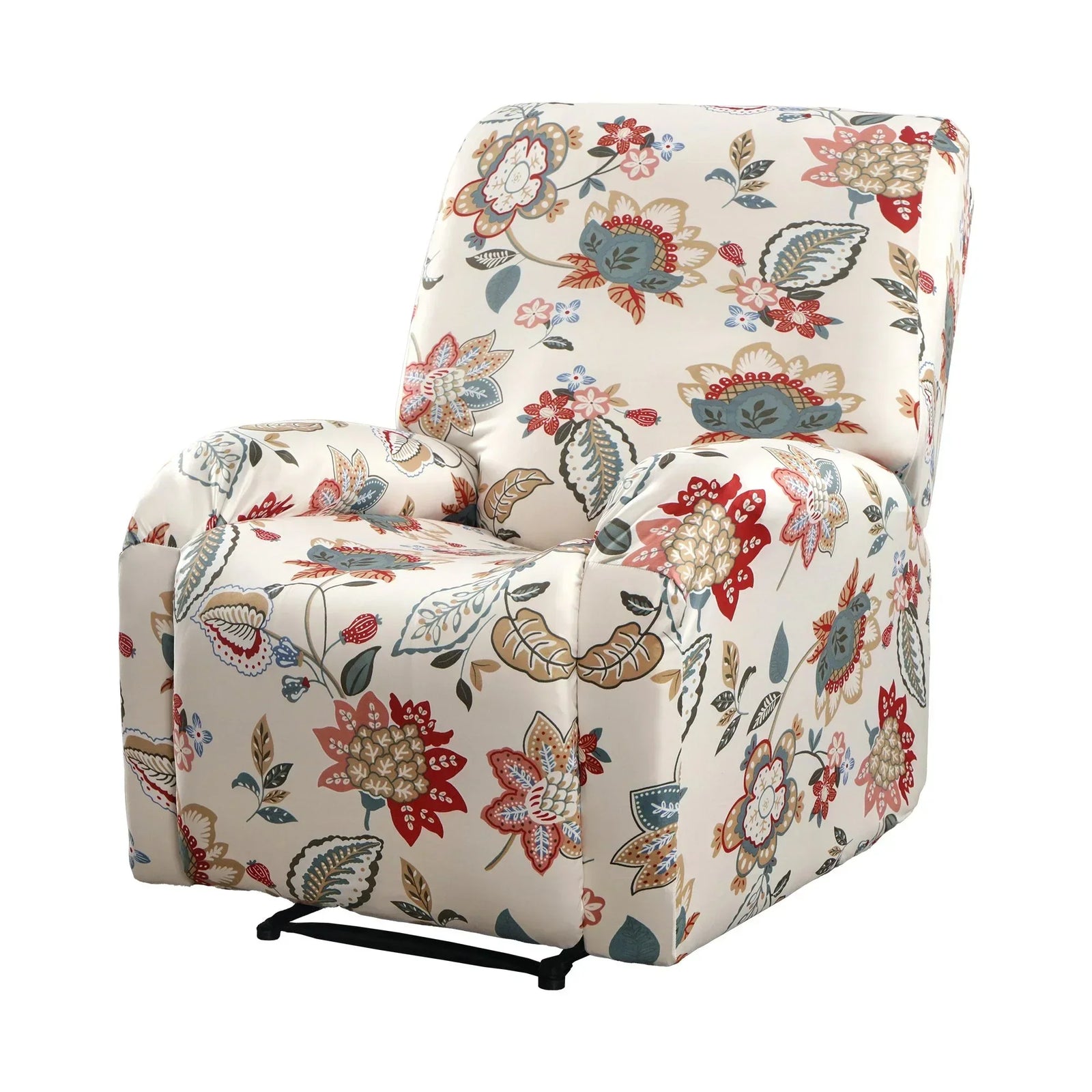 Stretch Kids Recliner Cover 4-Pieces Recliner Chair Slipcovers Printed Polyester