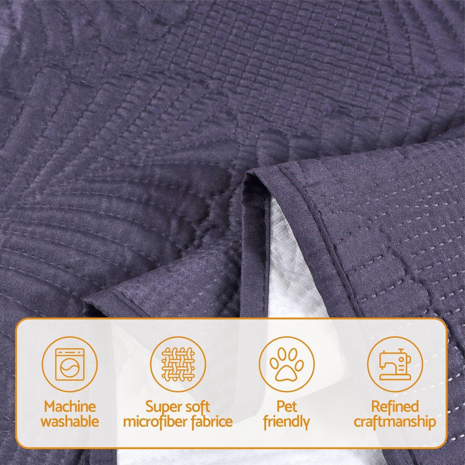 Quilted Recliner Chair Covers 100% Waterproof Recliner Slipcovers Grey