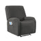 Recliner Chair Covers with Storage Side Pockets Grey Fabric
