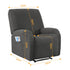 Recliner Chair Covers with Storage Side Pockets Grey Fabric