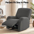 Recliner Chair Covers with Storage Side Pockets Grey Fabric