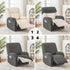 Recliner Chair Covers with Storage Side Pockets Grey Fabric