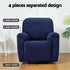 Recliner Chair Covers 1 Seater Velvet Navy