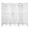6 Panel Room Divider Folding Privacy Screen White Wooden Partition