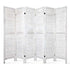 6 Panel Room Divider Folding Privacy Screen White Wooden Partition