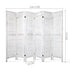 6 Panel Room Divider Folding Privacy Screen White Wooden Partition