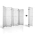 6 Panel Room Divider Folding Privacy Screen White Wooden Partition