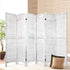6 Panel Room Divider Folding Privacy Screen White Wooden Partition