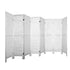 8 Panel Room Divider Folding Privacy Screen Wooden White