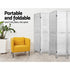 8 Panel Room Divider Folding Privacy Screen Wooden White