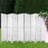 8 Panel Room Divider Folding Privacy Screen Wooden White