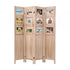 Room Divider 4 Panel Folding Privacy Screen Partition Rotatable Photo Frame Picture Collage Display Solid Wood Natural