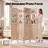 Room Divider 4 Panel Folding Privacy Screen Partition Rotatable Photo Frame Picture Collage Display Solid Wood Natural