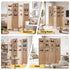 Room Divider 4 Panel Folding Privacy Screen Partition Rotatable Photo Frame Picture Collage Display Solid Wood Natural