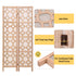 Artiss 4 Panel Room Divider Folding Privacy Screen Wooden Partition Geometric Freestanding Separator Natural 170cm
