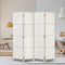 4 Panel Room Divider Folding Privacy Screen White Rattan Style