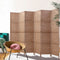 Artiss 6 Panel Room Divider Folding Privacy Screen Wooden Rattan Style Natural