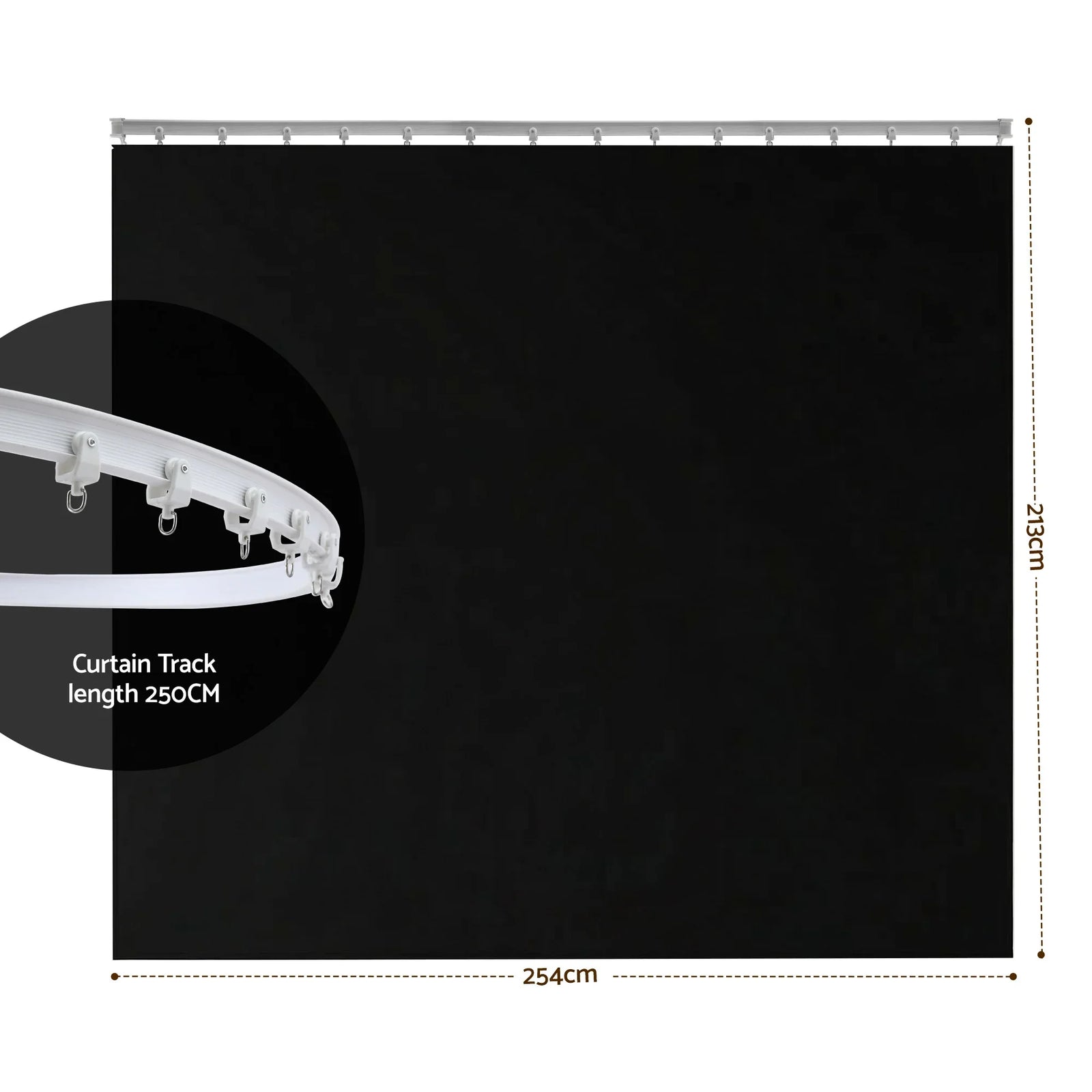 Room Divider Curtain Ceiling Mounted Track Sets Flexible Black