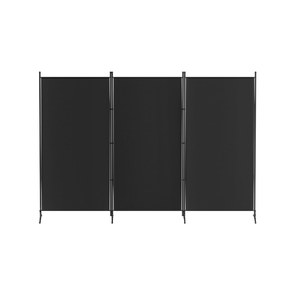 3 Panel Room Divider Screen 260x180cm Fabric Black