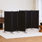 3 Panel Room Divider Set of 2 Folding Privacy Screen Fabric Room Separator Partition Black