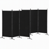 3 Panel Room Divider Set of 2 Folding Privacy Screen Fabric Room Separator Partition Black