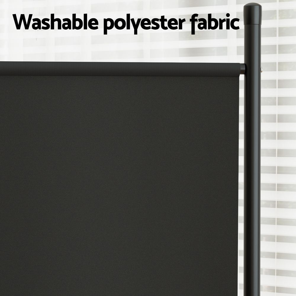 3 Panel Room Divider Set of 2 Folding Privacy Screen Fabric Room Separator Partition Black