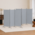 3 Panel Room Divider Set of 2 Folding Privacy Screen Fabric Room Separator Partition Grey