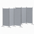 3 Panel Room Divider Set of 2 Folding Privacy Screen Fabric Room Separator Partition Grey