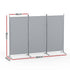 3 Panel Room Divider Set of 2 Folding Privacy Screen Fabric Room Separator Partition Grey