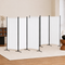 3 Panel Room Divider Set of 2 Folding Privacy Screen Fabric Room Separator Partition White