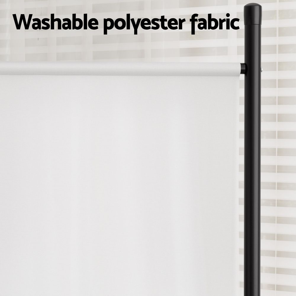 3 Panel Room Divider Set of 2 Folding Privacy Screen Fabric Room Separator Partition White