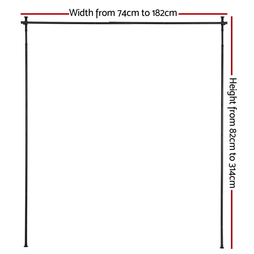 Room Divider Curtain Rod Extendable Black