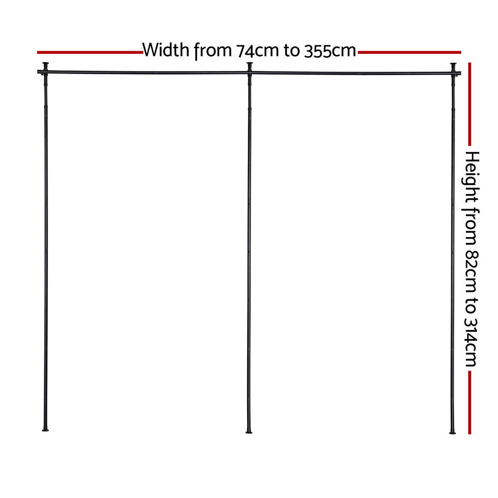 Room Divider Curtain Rod Extendable Black