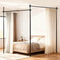 Extendable Room Divider Curtain Rod Adjustable Tension Pole Black Metal