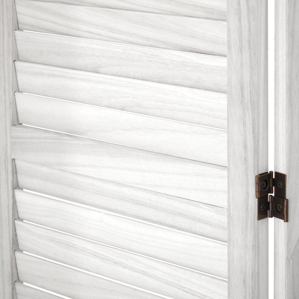 4 Panel Room Divider Timber Wooden Fold White