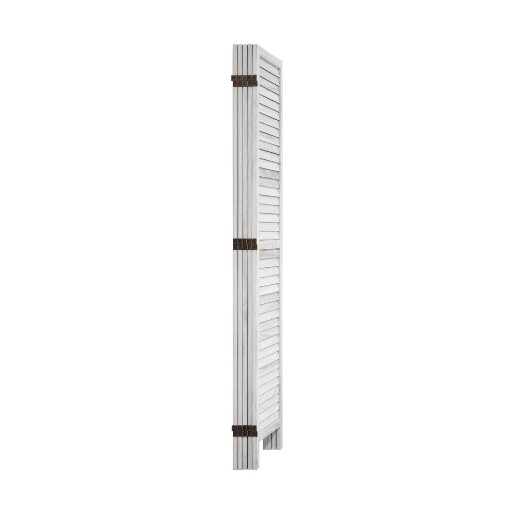 6 Panel Room Divider Timber Wooden Fold White