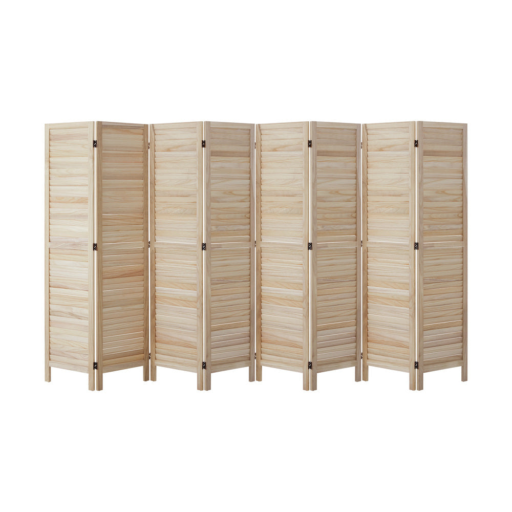 8 Panel Room Divider Timber Wooden Natural