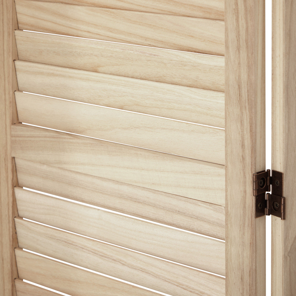 8 Panel Room Divider Timber Wooden Natural