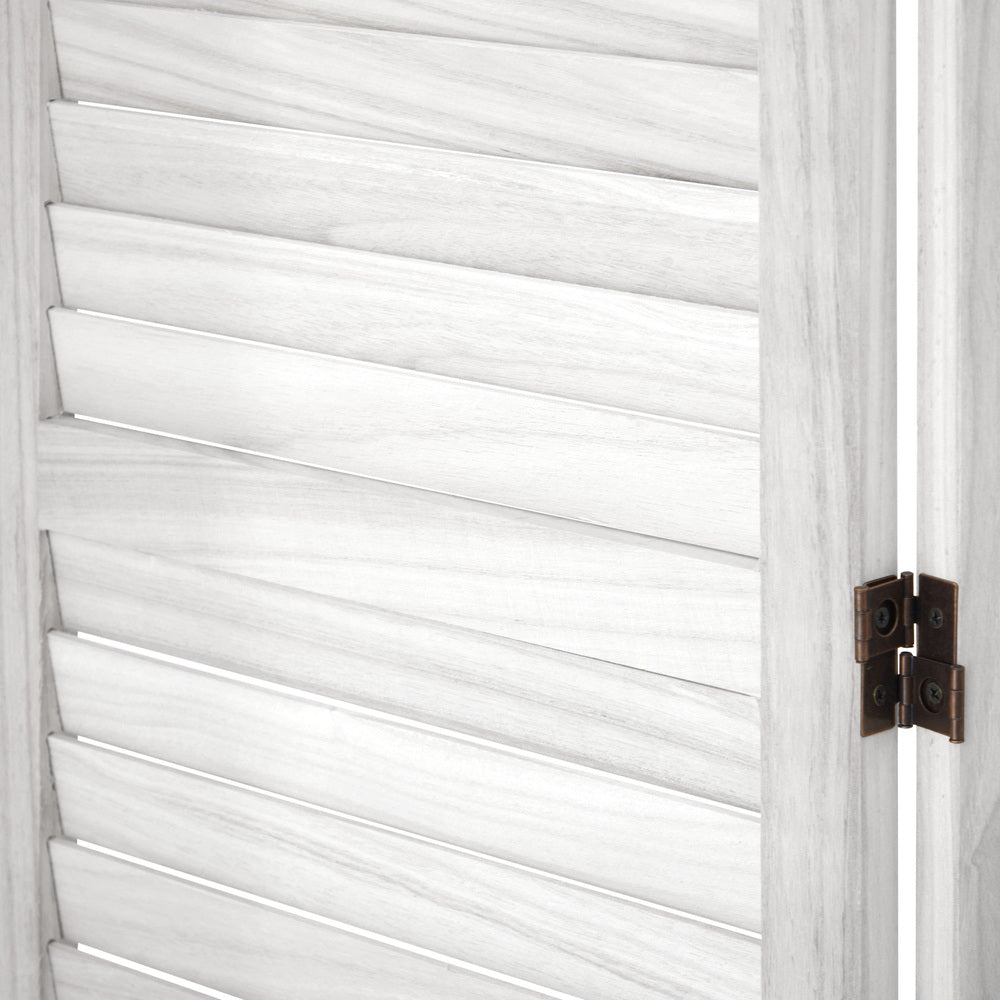 8 Panel Room Divider Timber Wooden Fold White