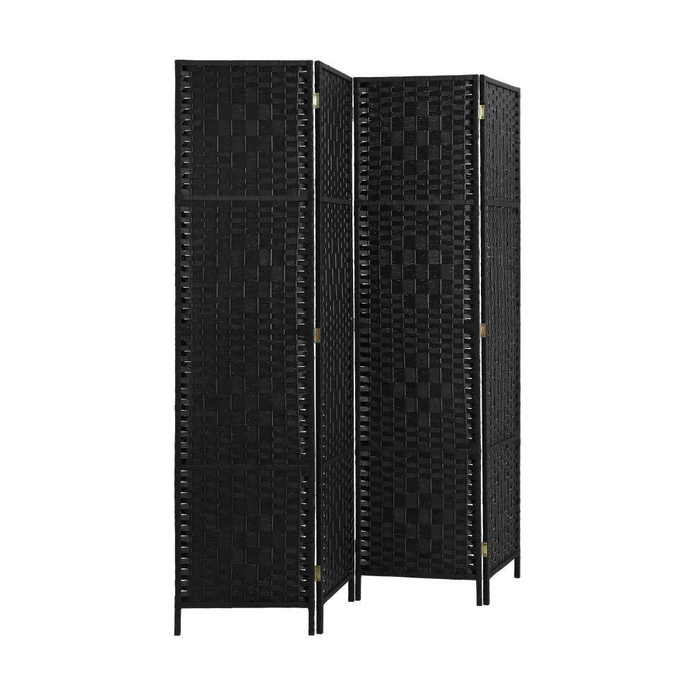 4 Panel Room Divider Privacy Screen Black