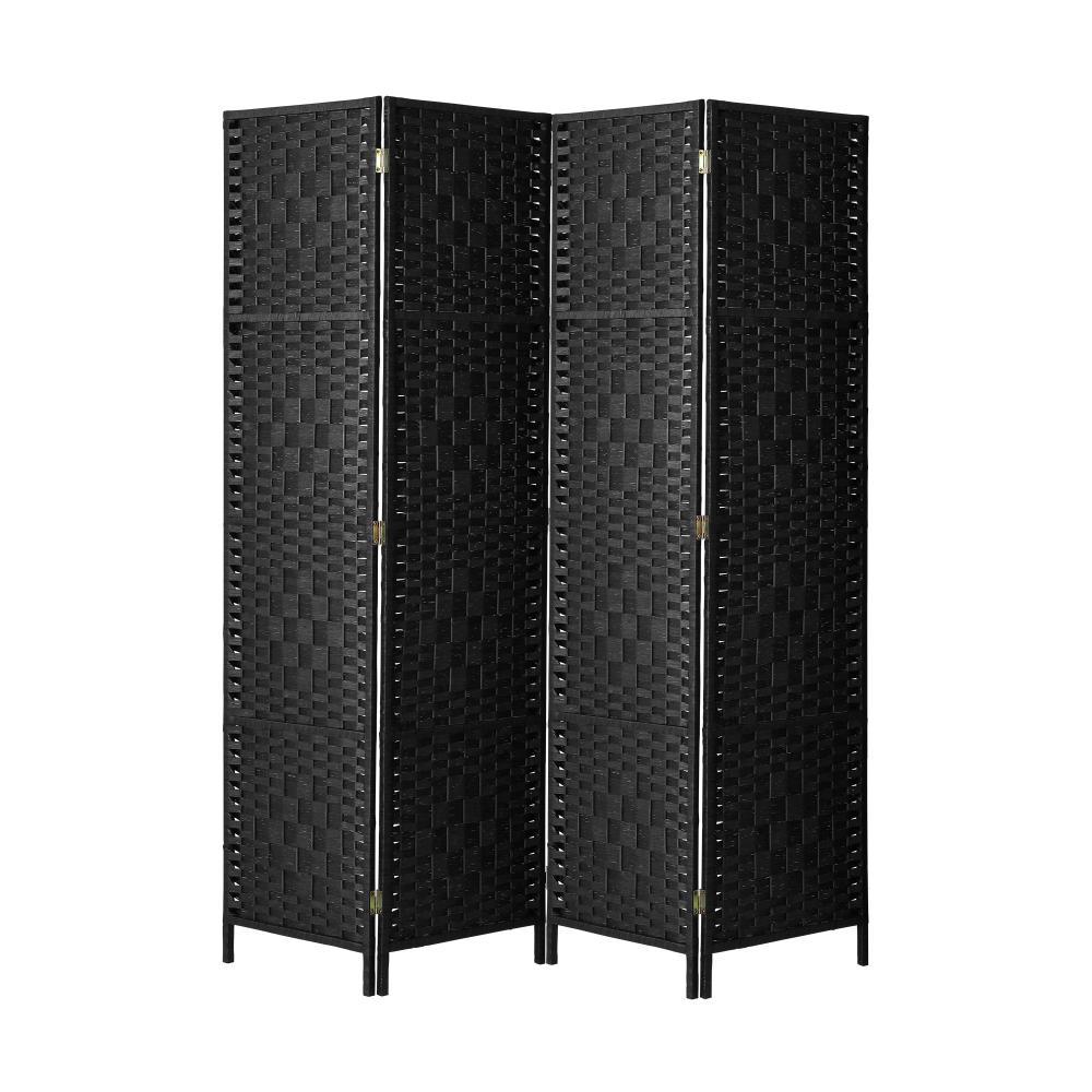 4 Panel Room Divider Privacy Screen Black