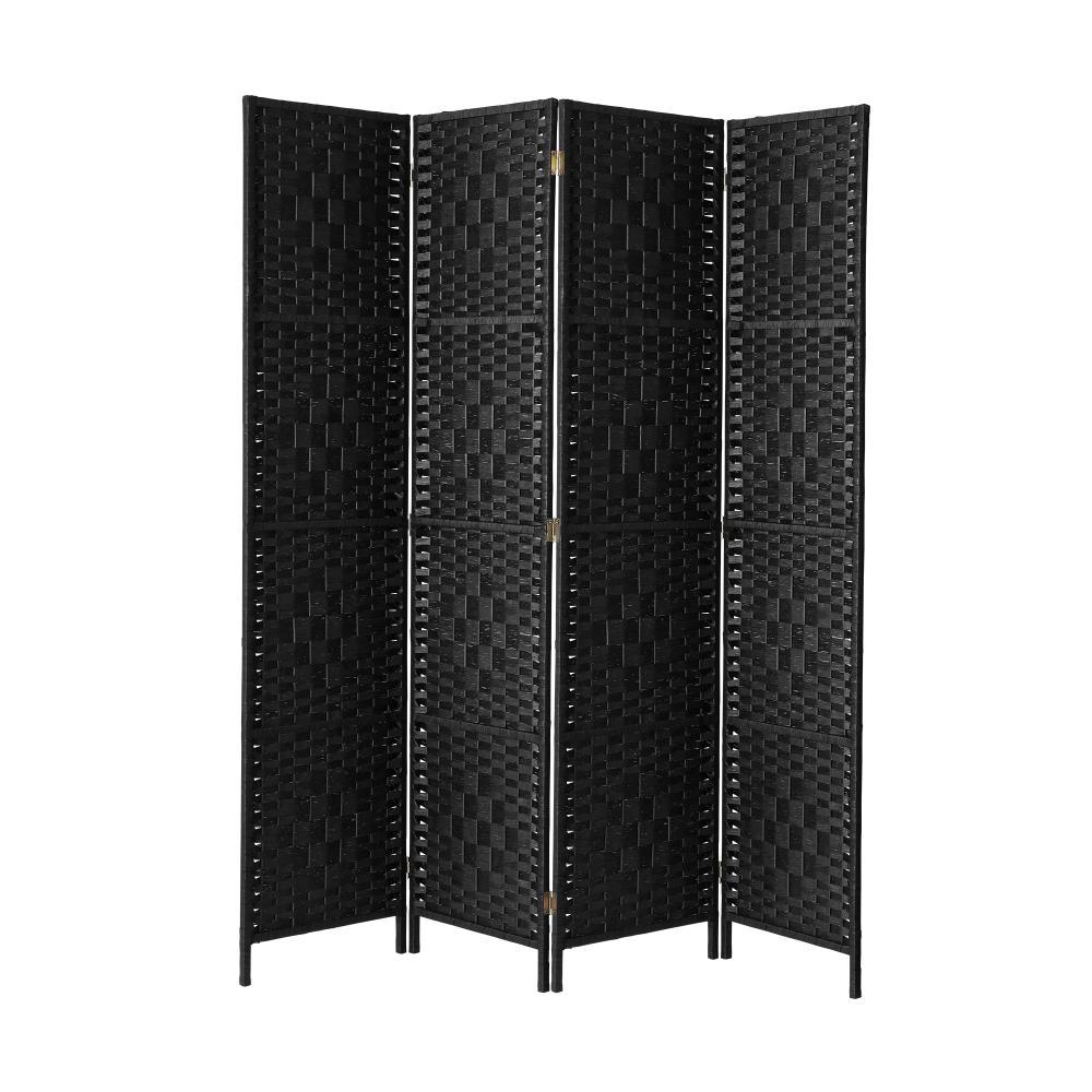 4 Panel Room Divider Privacy Screen Black