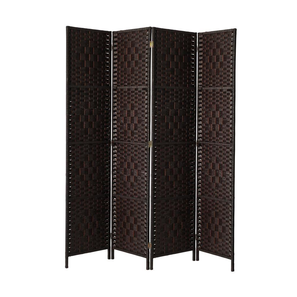 4 Panel Room Divider Privacy Screen Brown