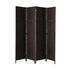 4 Panel Room Divider Privacy Screen Brown