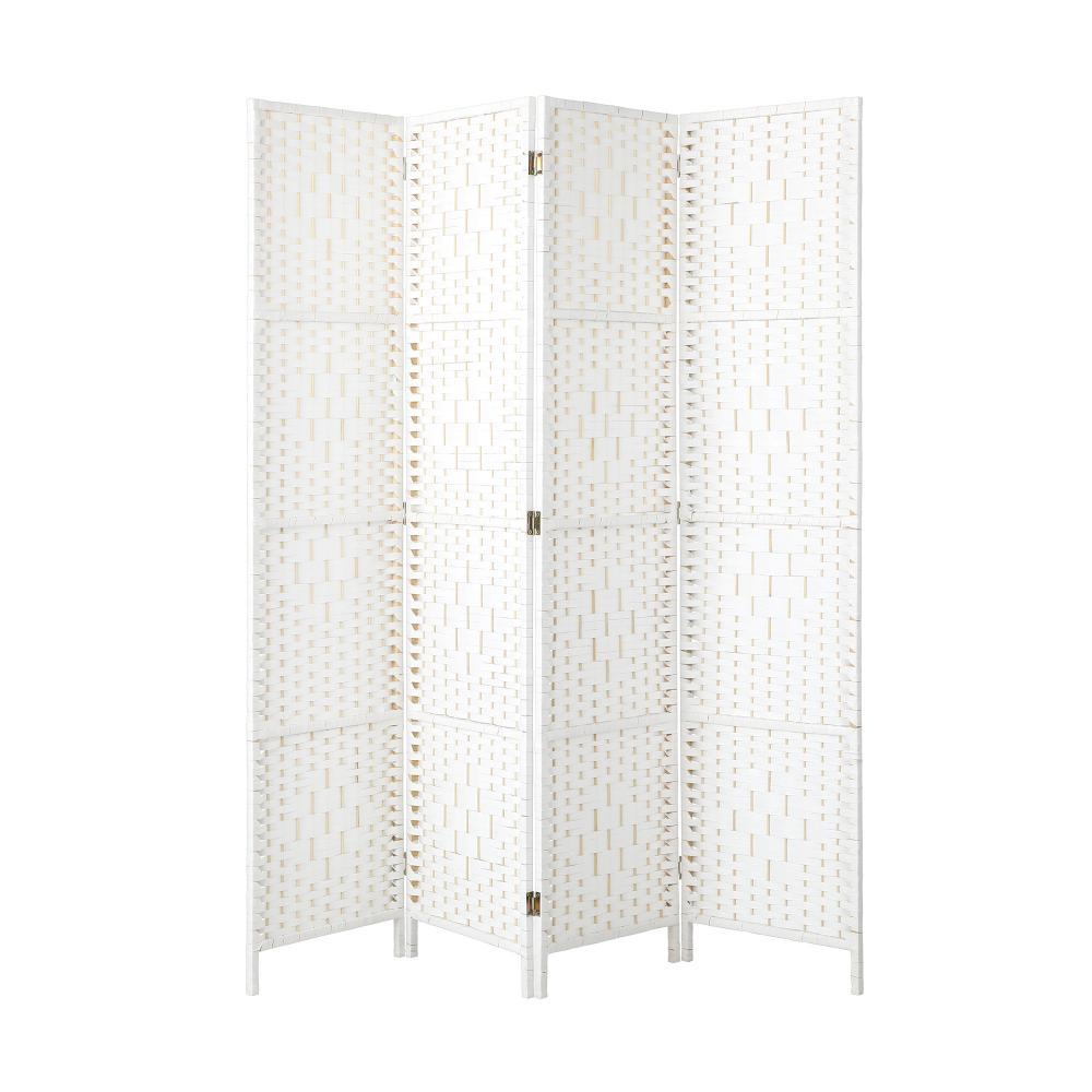 4 Panel Room Divider Privacy Screen White